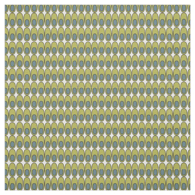 Tissu Ovales verts et gris récurrents (Échantillon)