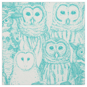 Tissu owls NC aqua
