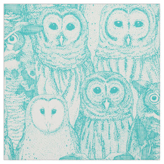Tissu owls NC aqua
