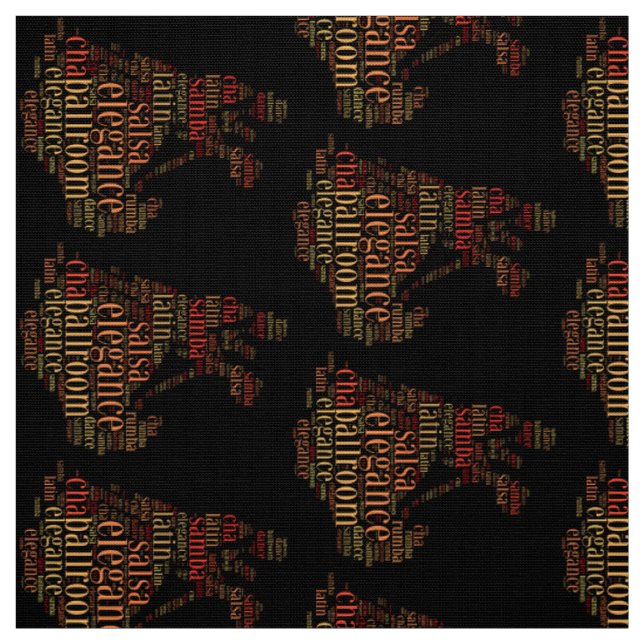 Tissu Paire de danse en tant que mots conception de nuag (Échantillon)