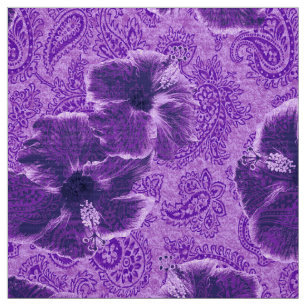 Tissu Paisley Hibiscus Vintage psychédélique