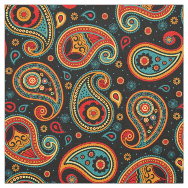 Tissu Paisley motif coloré (Échantillon)