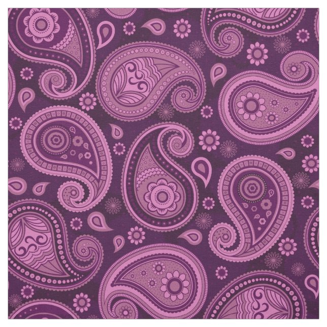 Tissu Paisley motif de couleur violette élégante (Échantillon)