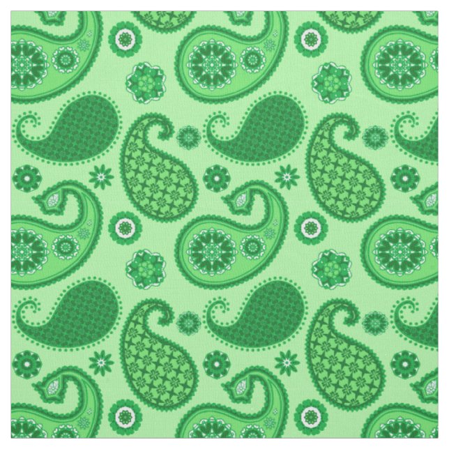 Tissu Paisley Motif, Jade et Emerald Green (Échantillon)