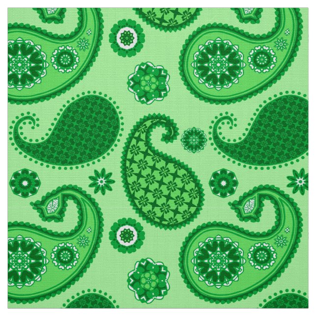 Tissu Paisley Motif, Jade et Emerald Green (Échantillon)