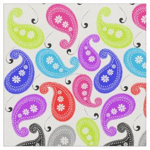Tissu Paisley Motif moderne de couleur vive