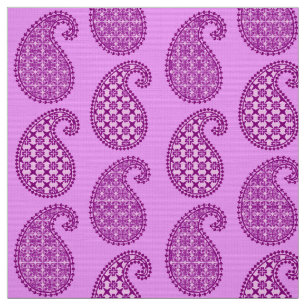 Tissu Paisley motif, violet et orchidée