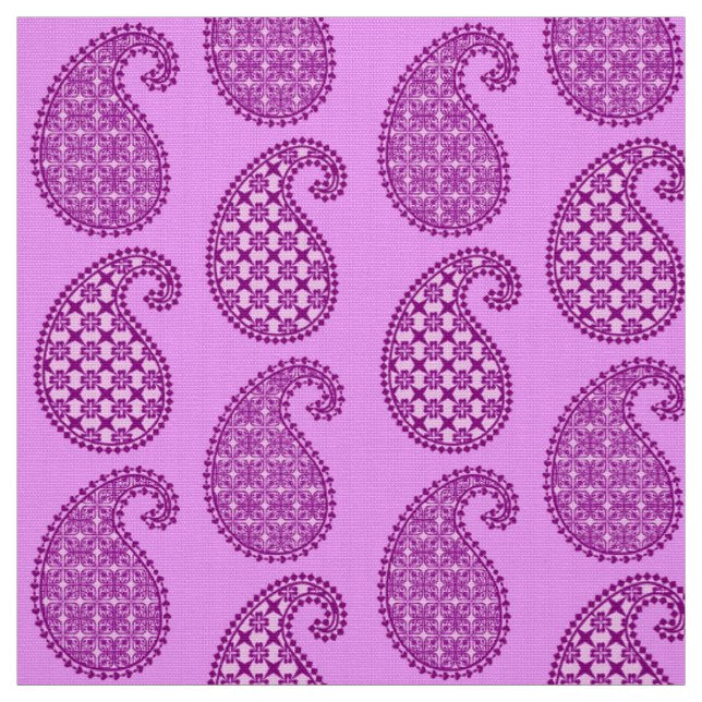 Tissu Paisley motif, violet et orchidée (Échantillon)