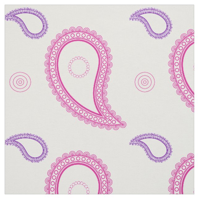 Tissu Paisley Rose Et Violet (Échantillon)