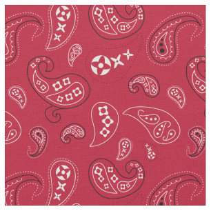 Tissu Paisley rouge et noir Bandana occidental Imprimer