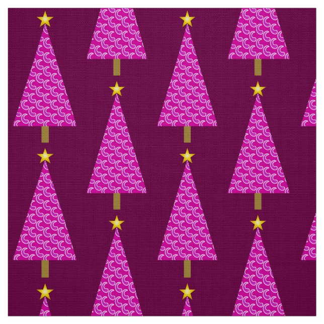 Tissu Paisley violet arbre de Noël moderne (Échantillon)