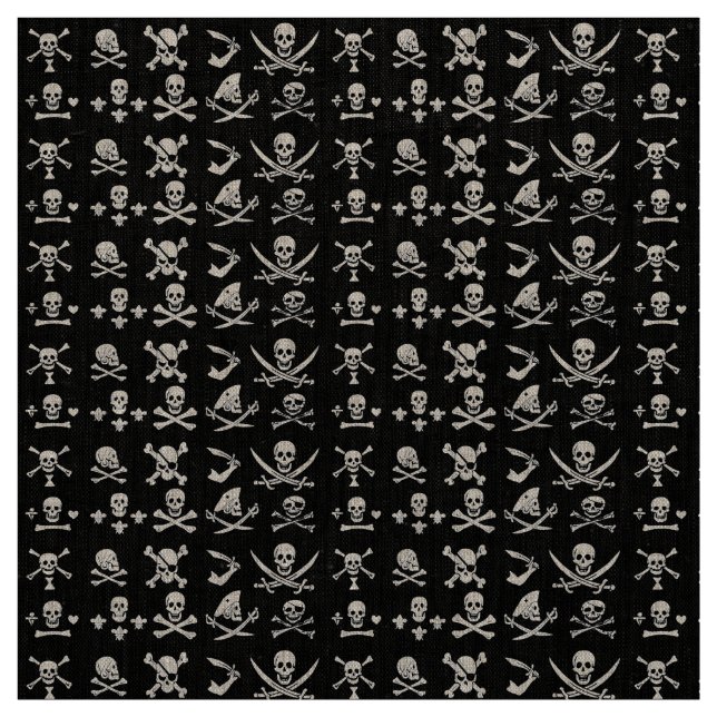 TISSU PÂLE DE PIRATES NOIRES, OBJETS TRAVERSÉS, ÉPINES (Échantillon)