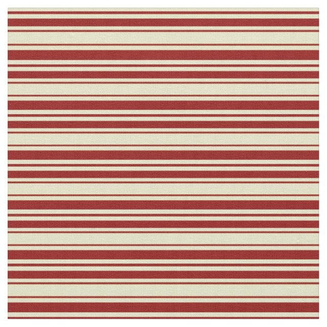 Tissu Pale Goldenrod & Dark Red Colour Lines (Fermer)