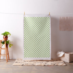 Tissu Pale Green et White Checkerboard