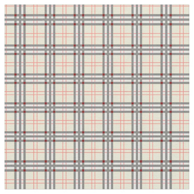 Tissu Pale jaune et rouge Tartan Plaid Motif (Fermer)