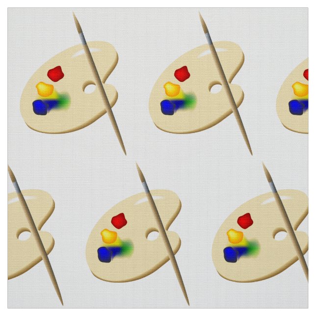 Tissu Palette d'artiste et pinceau (Échantillon)