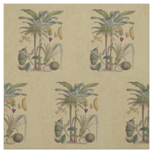 Tissu Palm Antique Fruit Tropical Art Botanique