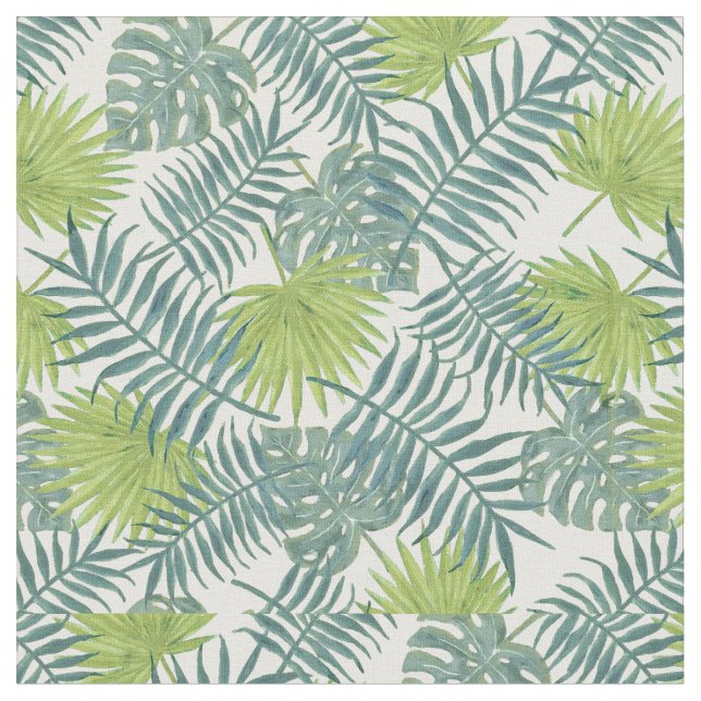 Tissu Palm Tree Fronds Peinture hawaïenne (Fermer)