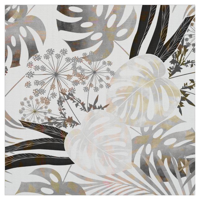 Tissu palmettes, tropical, botanique, colorées (Échantillon)