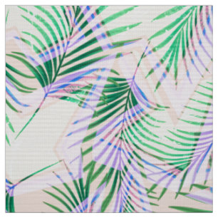 Tissu palmettes, tropical, botanique, colorées