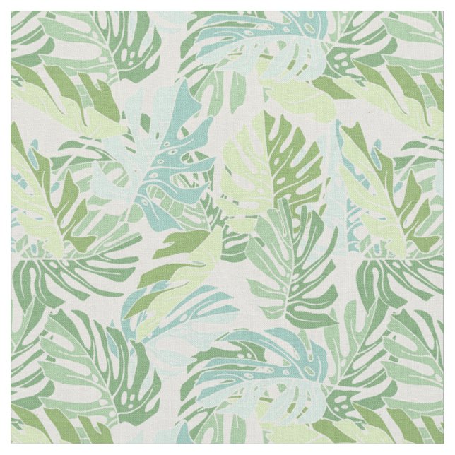 Tissu Palmettes tropicales en pastel (Fermer)