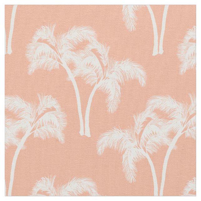 Tissu Palmiers blancs sur beige (Fermer)