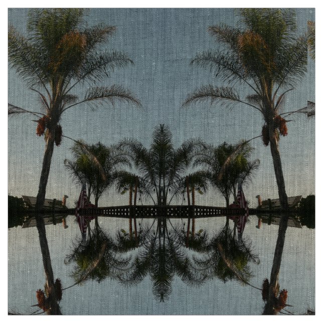 Tissu palmiers contre ciel (Échantillon)