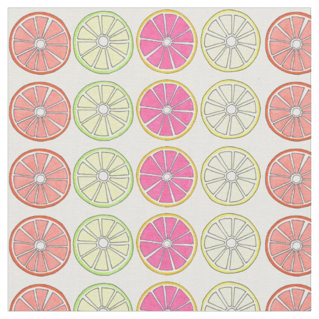Tissu Pamplemousse Citron Lime Orange Citrus Fruits Slic (Fermer)
