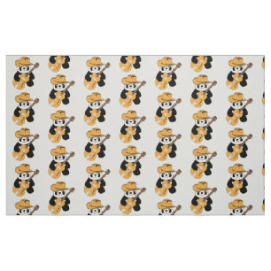 Tissu Panda drôle avec guitare