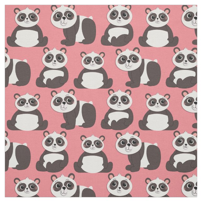 Tissu Panda Porte de mignons enfants (Échantillon)