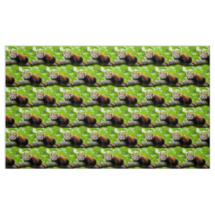 Tissu Panda rouge