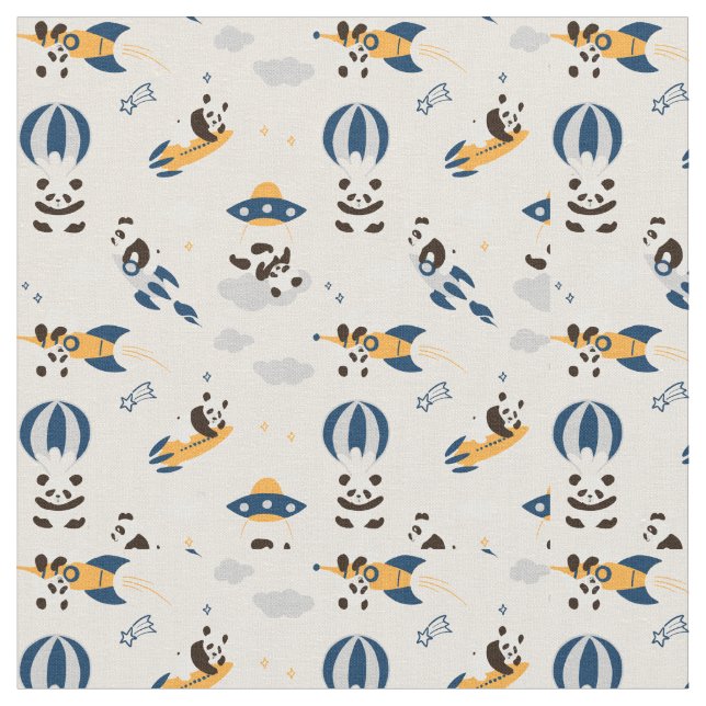 Tissu Pandas cosmiques (Fermer)