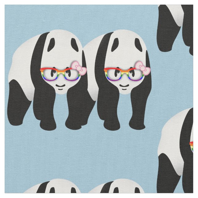 Tissu Pandas de la fierté lesbienne (Fermer)