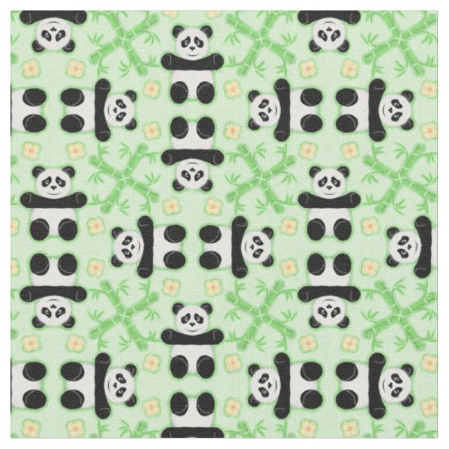 Tissu Pandas, Pandas Motif Fabric (Fermer)