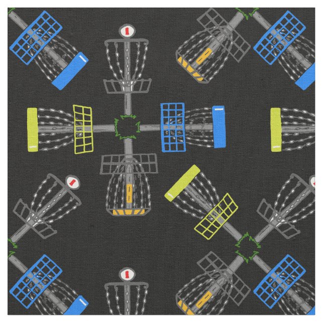 Tissu paniers de golf sur disque noir (Fermer)