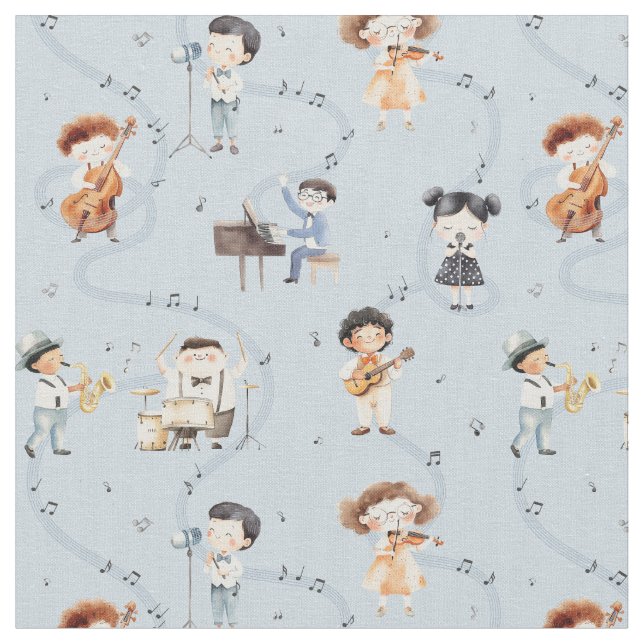 Tissu Panneau de note de groupe de musique scolaire Bleu (Fermer)