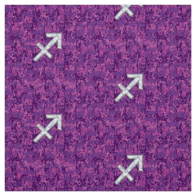 Tissu Panneau Zodiac Pearl Sagittarius Fuchsia Camo numé (Échantillon)