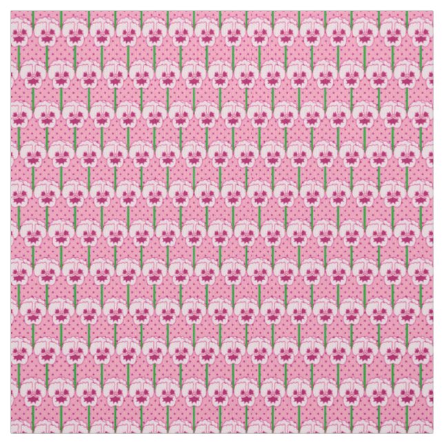 Tissu Pansies rose coquille - motif de papier peint rétr (Échantillon)