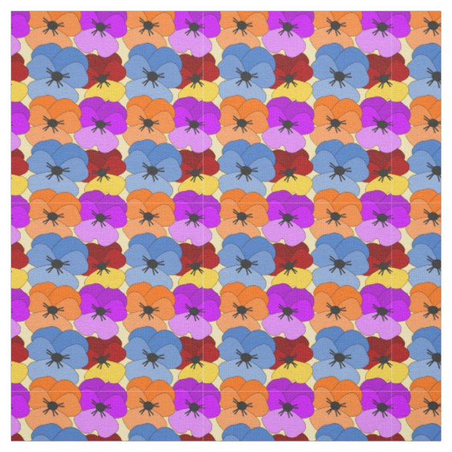 Tissu Pansy Collage (Échantillon)
