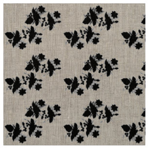 Tissu Papier d'emballage artistique à fond floral noir e
