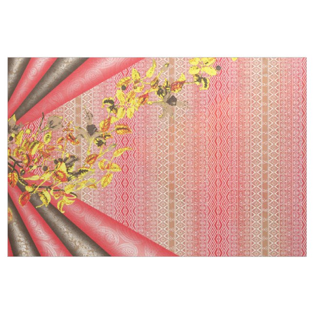 Tissu Papier peint d'automne tribal. Boho Butterfly Text (Yard)