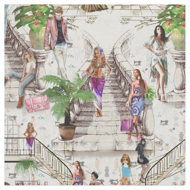 Tissu Papier peint Fashion Designer (Fermer)