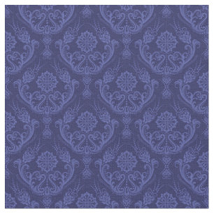 Tissu Papier peint floral bleu de luxe de damassé