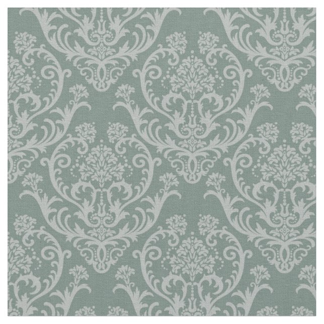 Tissu Papier peint floral vert (Fermer)