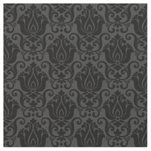 Tissu papier peint noir antique damassé victorien orné