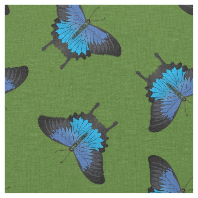 Tissu Papilio Ulysses Papillons à queue épaisse Papillon (Fermer)