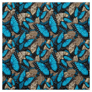 Tissu Papillon bleu de Morpho
