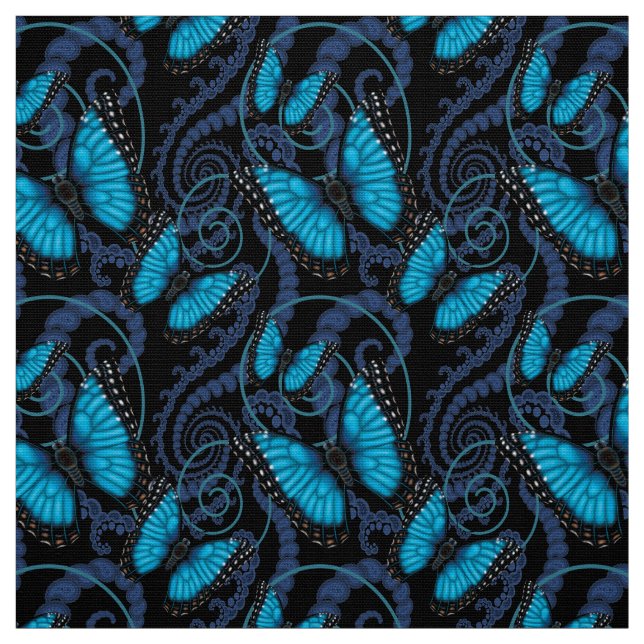 Tissu Papillon bleu de Morpho (Échantillon)