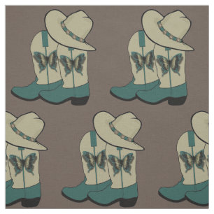 Tissu Papillon Casquette Western Cowboy Boot Et Cowboy