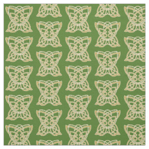 Tissu Papillon celtique or et vert
